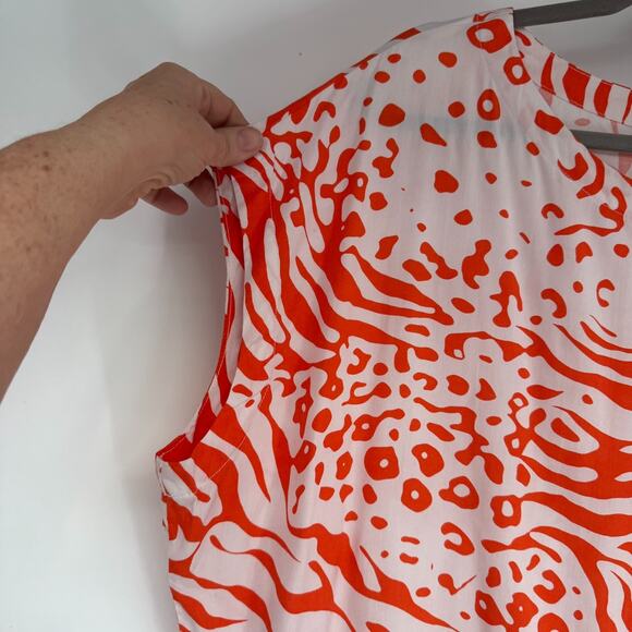 NWT North Shore Figwood Wild Tunic Top One Size White Orange Animal Print Dolman - Picture 4 of 9
